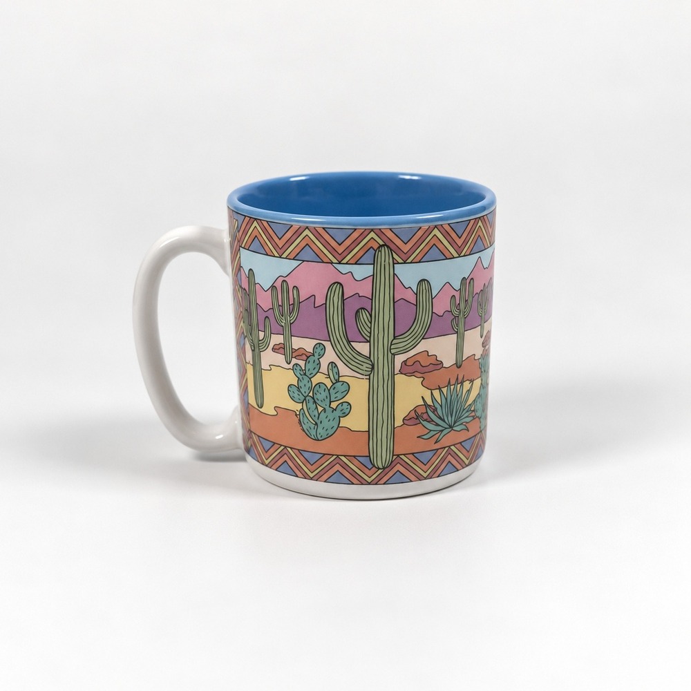 Southwestern Vintage Potpourri Press Desert Cacti Mug 1993 Made Korea 12oz